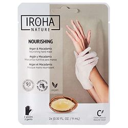 Iroha Nature - Guanti Maschera Nutrienti | Olio di Argan e Macadamia | Nutrizione Intensa per Mani Secche | 93% Ingredienti Naturali | Vegano