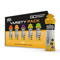 Science In Sport GO Isotonic Energy Gels, Running Gels with 22g Carbohydrates, Low Sugar, Variety Pack of Assorted Flavours, 60ml Per Serving (35 Pack)