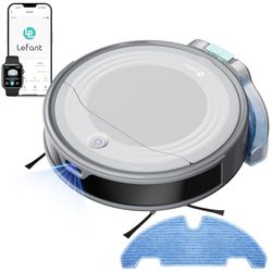 Lefant M310 Ultra Robot Vacuum Cleaner with Mop, ToF Laser Navigation, 170 Min, 6000Pa Ultra-Strong Suction Power, 190° Obstacle Avoidance, Ideal for Pet hair and Carpet, App Control, 2.4G Wi-Fi