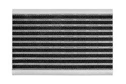 Home2Fashion PUR | ProfilClean deurmat voor binnen en buiten | ca. 90 x 60 cm | deurmat met reliëfstructuur | 100% gerecycled TPE-VC | aluminium metallic look | Made in EU | 285577AM (ca. 90 x 60 x