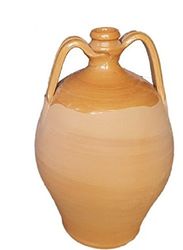 FIASCA SMALTATA IN TERRACOTTA FATTA A MANO SUL TORNIO ; ALTEZZA CM. 18.