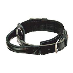 Dingo Gear hondenhalsband Heros van leer groot 40-52 cm handgemaakt, sterke handgreep, verstelbaar, zwart S04010