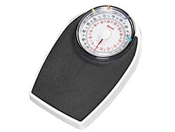 GIRMI BP55 - báscula de baño mecánica equipada con una plataforma antideslizante grande y segura. Capacidad: 136 Kg, visor de 17 x 17 cm y anillo de ajuste para calibración