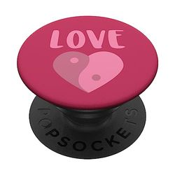 Popsockets de San Valentín Yin Yang Heart Popsocket Cute Love PopSockets PopGrip Intercambiable