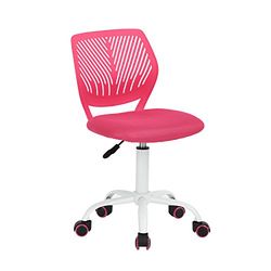 FurnitureR Chaise de Bureau colorée - Design Moderne réglable - Siège d'ordinateur pivotant sans Bras - pour Chambre d'enfant, Bureau à Domicile - Rose M