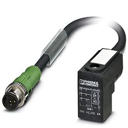 PHOENIX CONTACT SAC-3P-M12MS/5.0-PUR/CI-1L-Z - Cable para sensor y actuador, 3 pines, conector M12 recto, longitud de cable de 5 m, color negro y gris