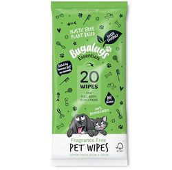 Biologisch afbreekbare reinigingsdoekjes voor huisdieren, 20 stuks, zonder geur, composteerbaar, natuurlijk, zonder plastic, ideaal voor een zachte reiniging van poten, haren, oren en snuit, 20 stuks