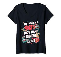 Mujer Fan De La Banda De Los 90 De La Banda De Chicos De Los 90 Camiseta Cuello V