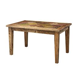 Biscottini Tavolo da pranzo in legno massello 142x92 cm Made in Italy | Tavolo legno grezzo riciclato | Tavolo legno massello | Tavolo sala