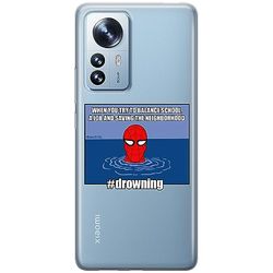 ERT GROUP mobiltelefonfodral för Xiaomi 12 PRO originalt och officiellt licensierat Marvel mönster Spider Man 037 optimalt anpassad till formen på mobiltelefonen, gedeeltelijk transparant
