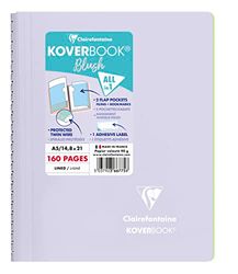 Clairefontaine 366775C Un Cahier à Spirale Koverbook Blush Lilas - A5 14,8x21 cm - 160 Pages Lignées - Papier Blanc 90 g - Couverture Polypro Enveloppante