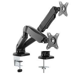 Value Double Bras LCD - Montage sur Table - Vérin à gaz - 5 articulations - Noir
