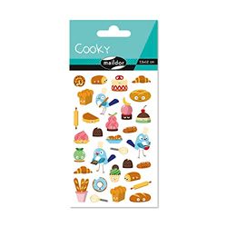 Maildor CY155C - A bag of Cooky stickers - Contains 1 sheet of stickers - Pastry patterns - 7.5x12cms