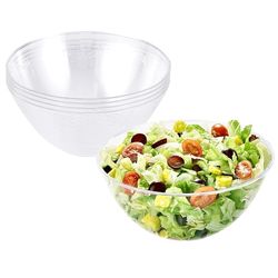 MATANA 5 Grote Transparante Harde Plastic Schalen, Saladekommen - 3000ml - Stevig & Herbruikbaar - Ideaal voor Salades, Snacks & Chips - Feestjes, Picknick, Verjaardagen, BBQ