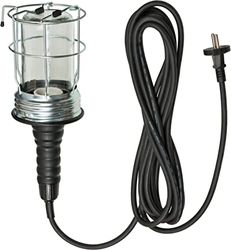 Brennenstuhl handlamp/werkplaatslamp van hard rubber met stevige beschermkorf (60 W, 136 mm diameter, 5m kabel) zwart