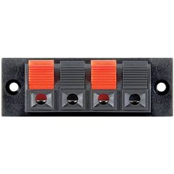 10 stuks luidspreker-terminal, 4-polige klemstrip, rood/zwart