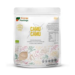 Energy Feelings Camu Camu in Polvere BIO Ricco di Vitamina C | Camu Camu Puro | Farina di Camu Camu Vegana, Senza Glutine, Senza Lattosio, Senza Zucchero Aggiunto | 1 Kg