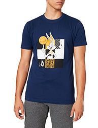 Mister Tee Space Jam heren T-shirt Bugs Bunny basketbal Tee met print op de voorkant, in de kleuren wit, rood, blauw, maat XS tot XXL, marineblauw (light navy), XL