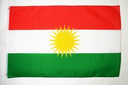 AZ FLAG - Flaga Kurdystanu - 150x90 cm - 100% poliestrowa flaga kurdyjska z wbudowanymi mosiężnymi oczkami - 110g - Jasne kolory
