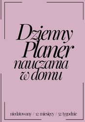 Dzienny Planer Nauczania w Domu: Blady Róż, 12 Miesięczny, 52 Tygodniowy, Niedatowany, Szkolny i Akademicki Organizer i Plan Lekcji