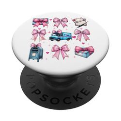 Coquette Bow Correo Portador de Correo Mujer Trabajadora Postal Correo Señora Mam PopSockets PopGrip Adhesivo