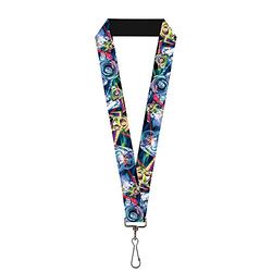 Buckle Down Unisex's Lanyard-1.0-Buzz Lightyear Action Poses Stacked Key Chain, Multicolor, One Size