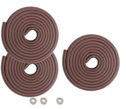 HIMRY® KXD7000, randbescherming, L-vormig schuimkussen, extra dik, spons-tafelrandkussen, hoekkussen, randbescherming, anti-botsing, baby- en kinderen, bruin, 3 x 15 meter (3 x 5 m)