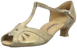 Diamant Chaussures de Danse pour Femme Salon, Marron Bronze Magique, 39 1/3 EU