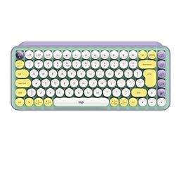 Logitech POP Keys Mechanical Wireless Keyboard with Customisable Emoji Keys, Durable Compact Design, Bluetooth or USB Connectivity, Multi-Device, OS Compatible - Daydream