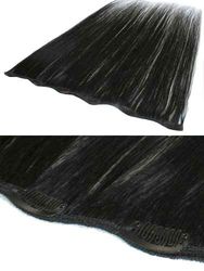 I&K Clip In Human Hair Extensions - Quick Length Piece 1-Jet Black 18 inch