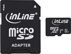 InLine 35053I - Scheda di memoria MicroSDXC con adattatore SD, classe 10/U3, 32 GB, colore: Nero