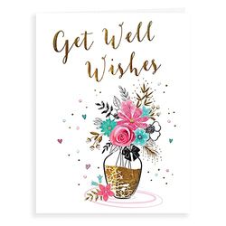 Koko Designs Luxury Beautiful Contemporary Get Well Wishes Card - 8 x 6 inches, K70044