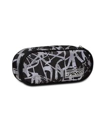 Estuche escolar Seven - Round Plus con gomas para bolígrafos - FREETHINK - BOY - Gris