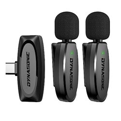 DYNASONIC DM-Pro 02 Pack (2ª Generación) 2 Microfonos Inalambrico Profesional Android Tipo C. Micrófono de Solapa Lavalier para Movil (2,4GHz) Facebook Tiktok Video Vlog Youtube.