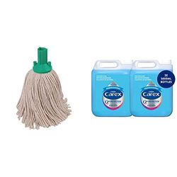 EXEL PYGN2510L Mop Head, 250 g, Green (Pack of 10) & Carex Original Professional Antibacterial Hand Wash - Bulk Buy Eco Refill, Gentle & Effective Liquid Hand Soap (2 X 5L)