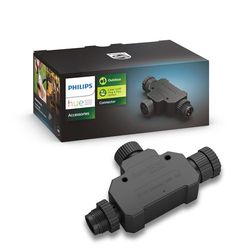 Philips Hue Connettore a T, per Esterni, Cavo di Estensione per Sistema Illuminazione Smart, Nero