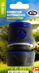 S&M connecteur Automatique Water Stop 19 mm Premium, Noir/Bleu Cobalt