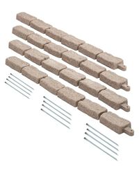 VEVOR Kunststeen landschapsrand, 117,9 x 5,6 cm realistische gazonrand, flexibele bakstenen tuinrand met verankeringspikes, vervagingsbestendige tuinrand voor opritten, looppad, bruin