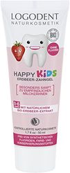 Logodent Naturkosmetik Happy Kids jordgubbstandgel med naturlig kiselgel, 50 ml