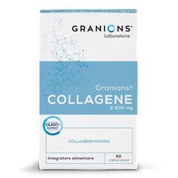 Granions Collagene 2500 mg, Idratazione della Pelle, Anti-âge, Viso, Bellezza, Zinco 10 mg, Assimilazione Ottimizzata, 60 Capsule