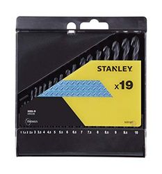 Stanley STA56025 cassette met 19 boren HSS-R, voor staal en materialen zonder ijzer (1, 1.5,2,2,5, 3, 3.5, 4, 4.5, 5, 5, 6, 6.5, 7, 7.5, 8, 8.5, 9, 9.5, 10 mm), zwart