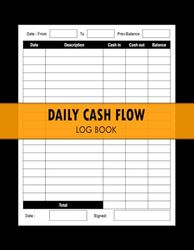 Daily Cash Log Book: Petty Cash Flow Ledger Book for Personal Finance | Petty Cash Tracking Log Book | Financial Record Keeping Notebook For Business