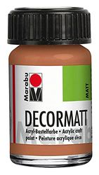 Marabu 14010039787 Decormat acryl metallic koper 787, 15 ml, fluweelmatte acrylverf op waterbasis, romig en kleurintensief, speekselbestendig, weerbestendig, voor vrij schilderen en sjabloneren