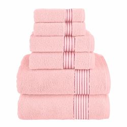 Elegant Comfort Premium Cotton 6-Piece Towel Set, Includes 2 Washcloths, 2 Hand Towels and 2 Bath Towels, 100% Turkish Cotton - Highly Absorbent and Super Soft Towels for Bathroom, Dusty Rose