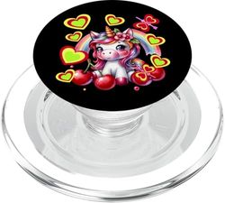 Niños Unicornio Unicornio Caballo Retro 80 Teenie PopSockets PopGrip para MagSafe