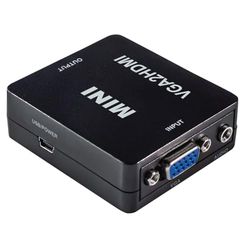 MAXTRACK VGA naar HDMI converter - CS40L, HDMI adapter, VGA naar HDMI, plug & play, 1080p/60Hz Full HD, VGA naar HDMI adapter compatibel met pc/laptop, projector, monitor, incl. USB stroomkabel