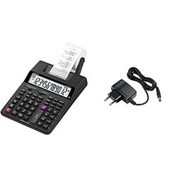 Casio HR-150RCE - Calculadora Impresora, 6.5 x 16.5 x 29.5 cm, Color Negro + AD-A60024SGP1OP1EH - Adaptador de Corriente, Negro