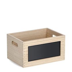 Zeller 15174 Caisse multi-usages en bois avec tableau noir env. 28 x 20 x 15 cm