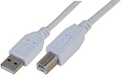 Pro Signal PSG91447 Lead, USB2.0 A Male to B Male, White, 1 m