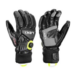 LEKI Griffin Tune 3D Boa handschoenen, zwart-grafiet-ijs citroen, EU 7